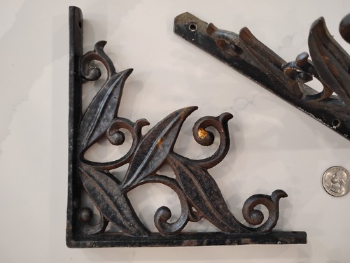 Pair cast iron shelf - cast,