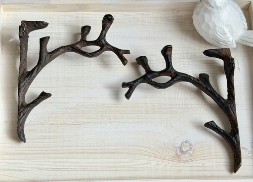 Cast iron tree branch shelf - iron,